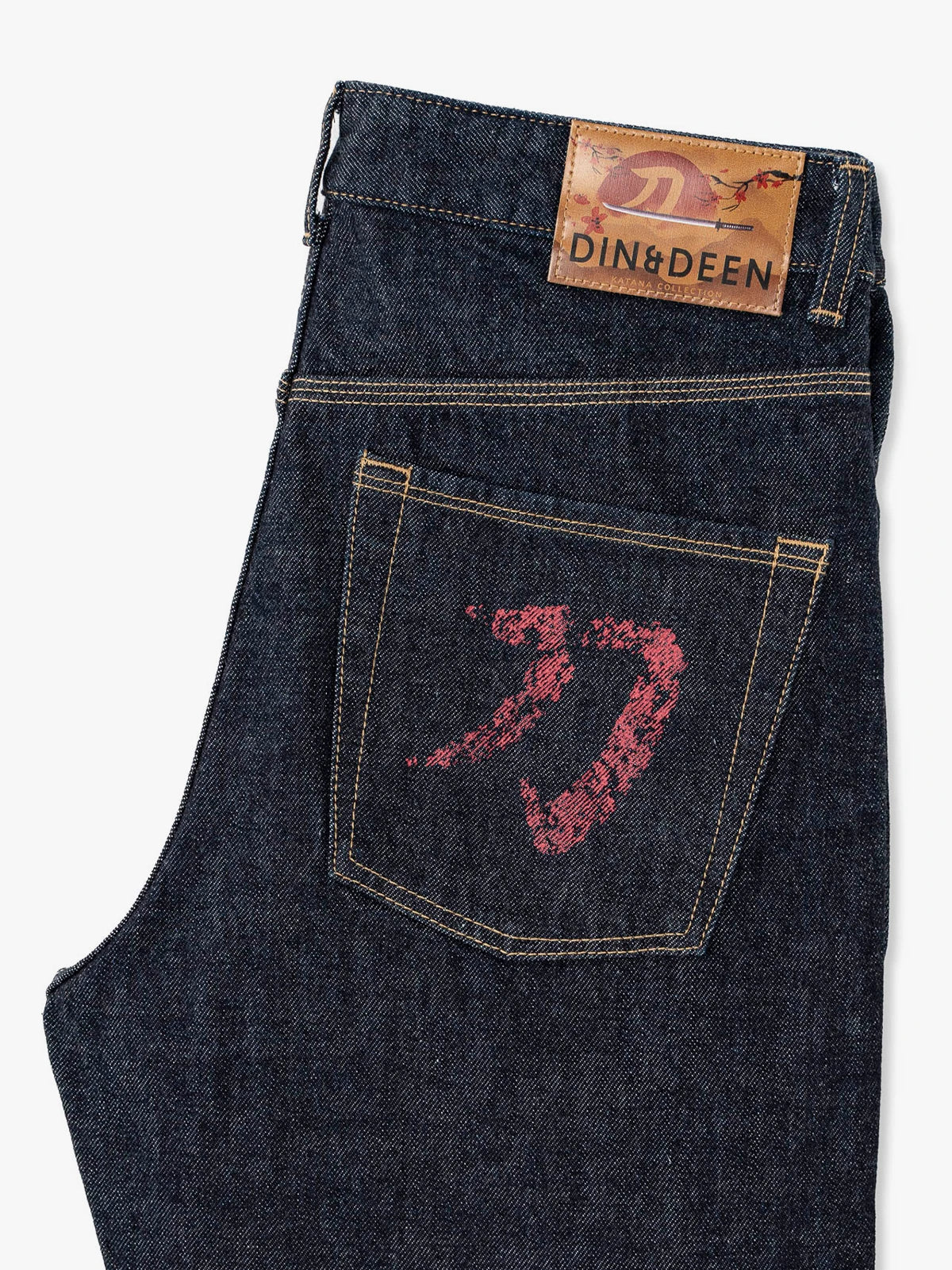 Jeans Katana Regular Raw Rojo Mujer