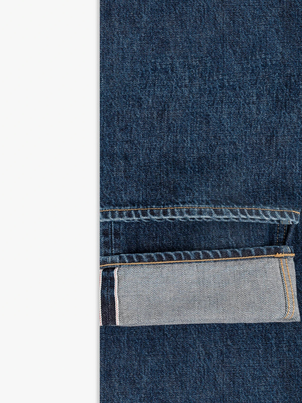 Jeans Regular Fit Denim Selvedge Washed Amarillo
