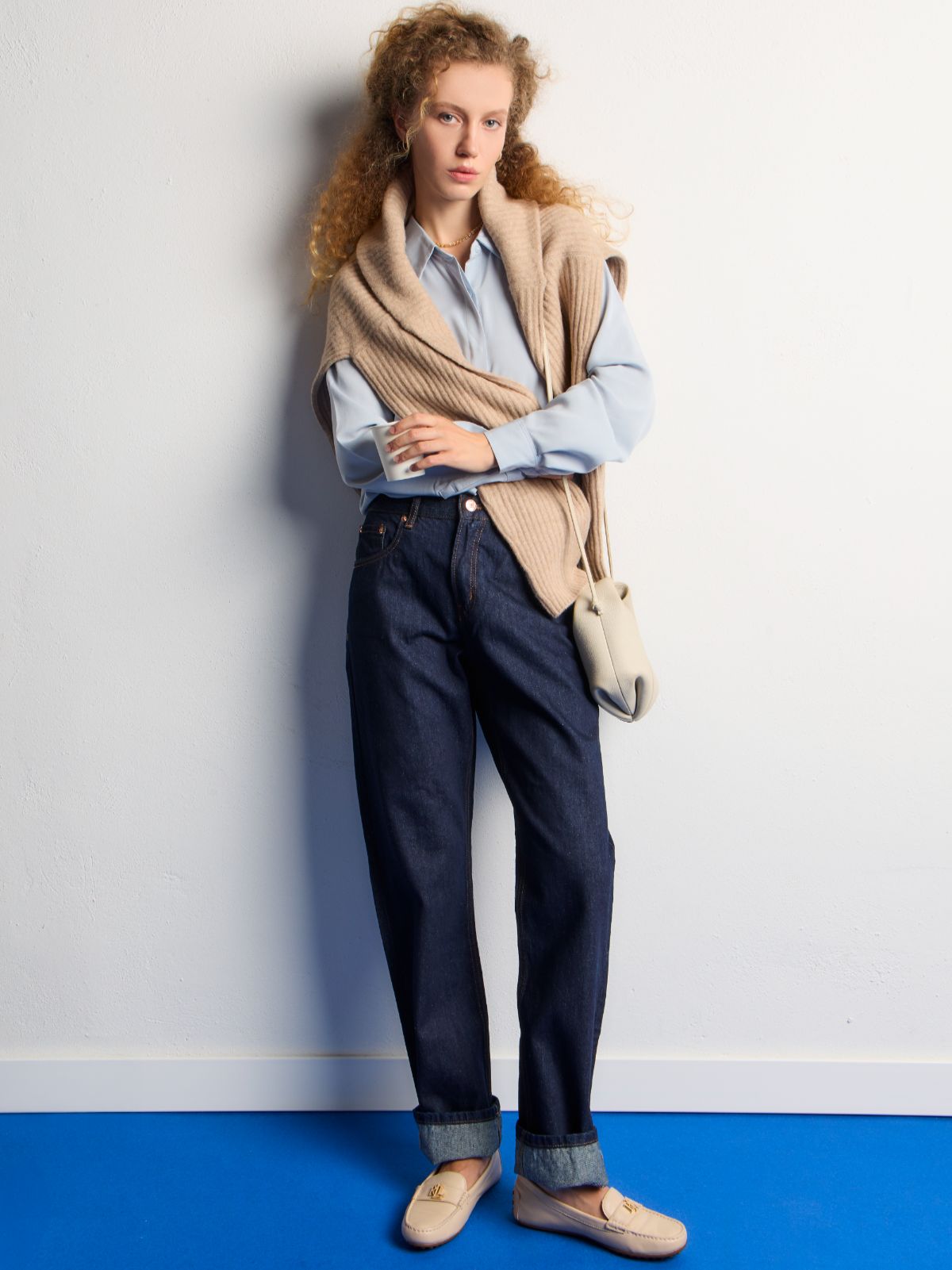 Jeans Corte Relax Azul Oscuro