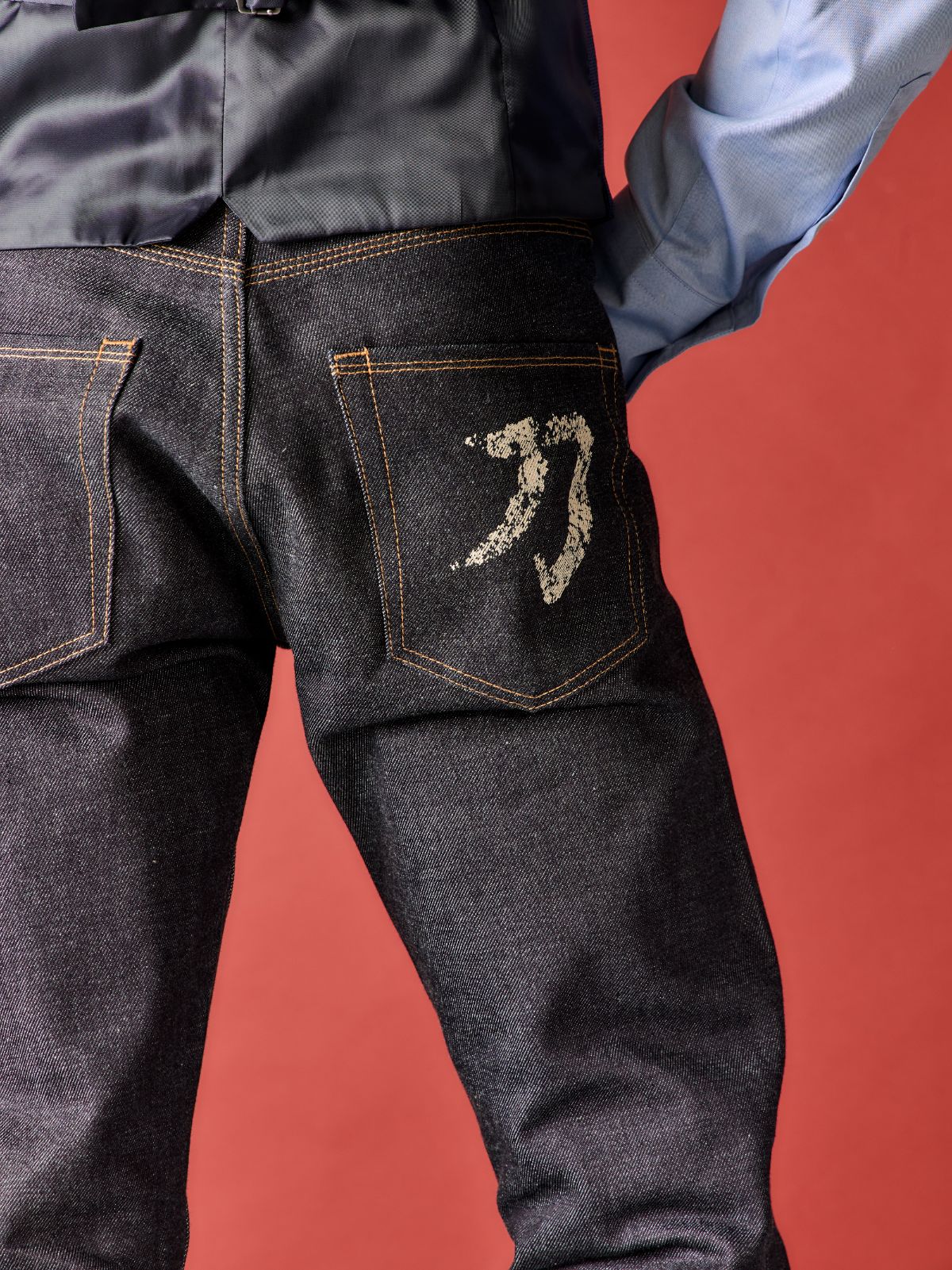 Jeans Regular Fit Denim Selvedge Raw Blanco