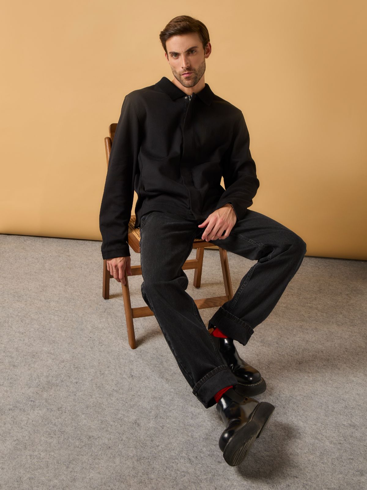 Jeans Corte Loose Negro