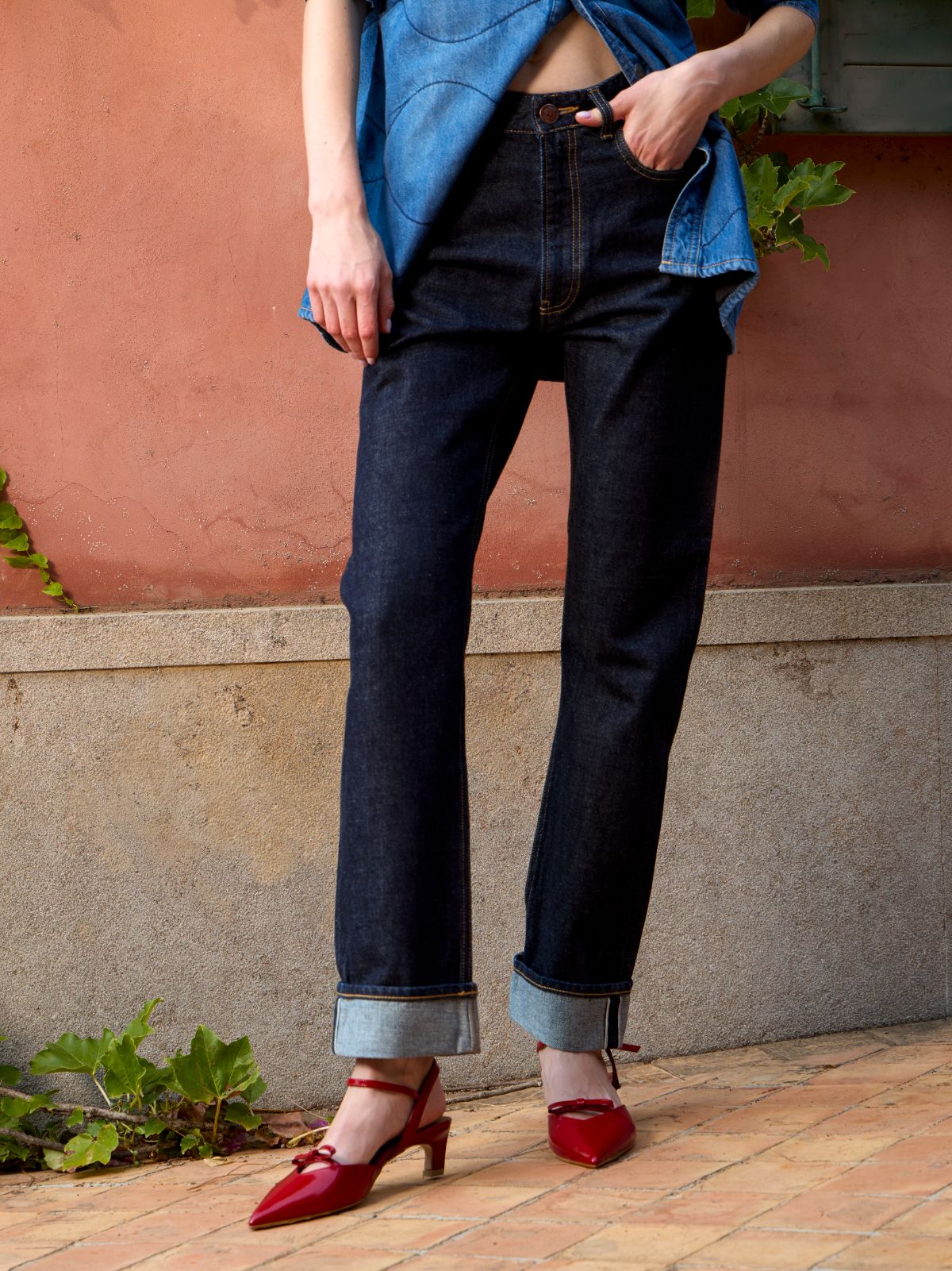 Jeans Regular Fit Denim Selvedge Efecto Raw