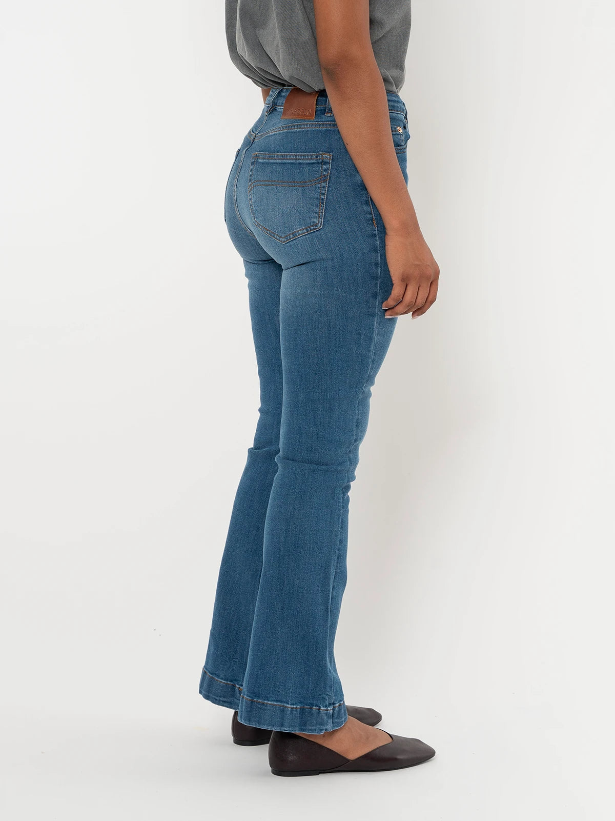 Jeans Flare Trumpet Mujer Azul