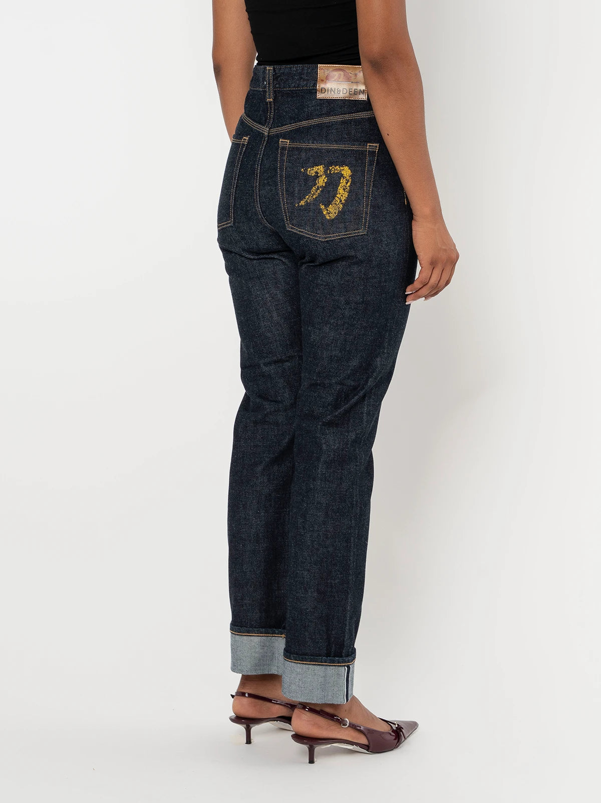 Jeans Katana Regular Raw Amarillo Mujer