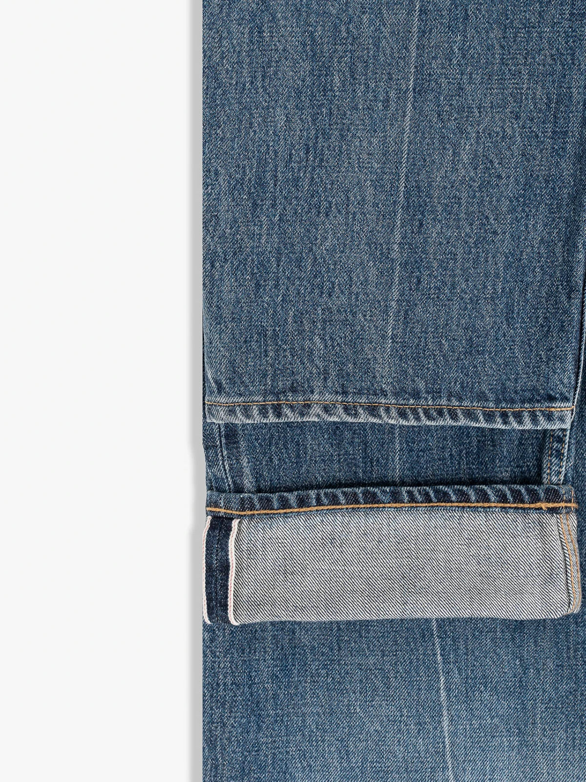 Jeans Regular Fit Denim Selvedge Washed Rojo