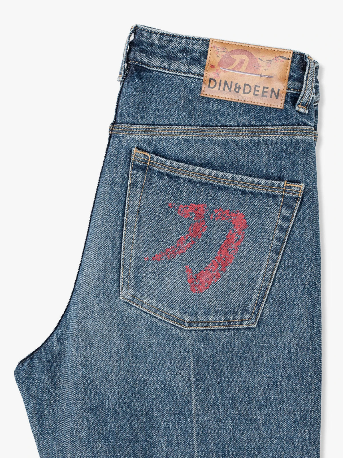 Jeans Katana Regular Washed Rojo Mujer