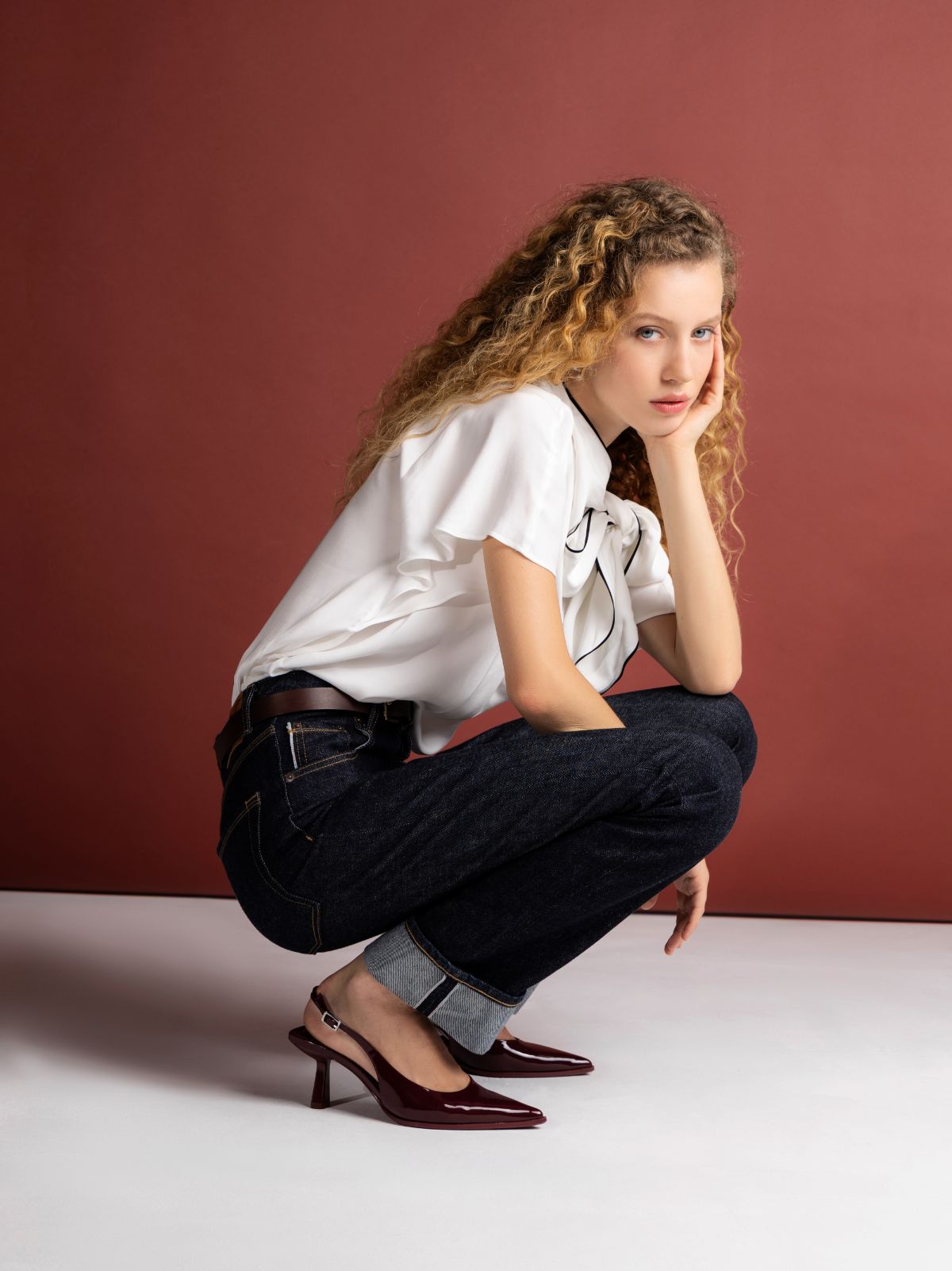 Jeans Regular Fit Denim Selvedge Efecto Raw Blanco