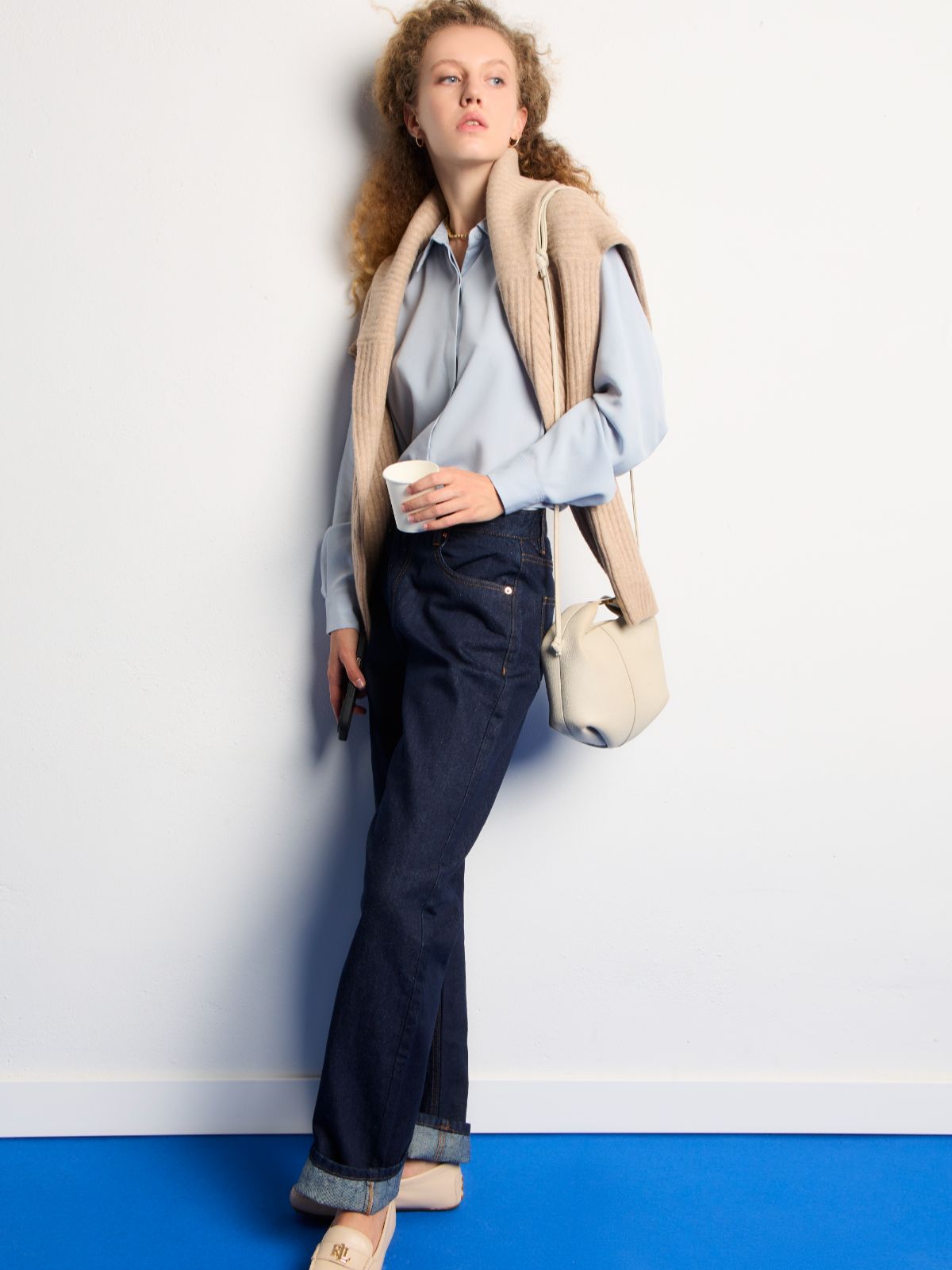 Jeans Corte Relax Azul Oscuro