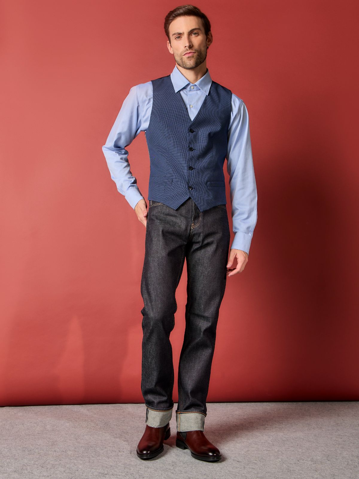 Jeans Regular Fit Denim Selvedge Raw Blanco