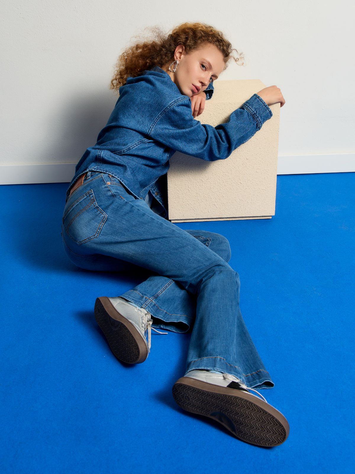 Jeans Corte Flare Trumpet Azul