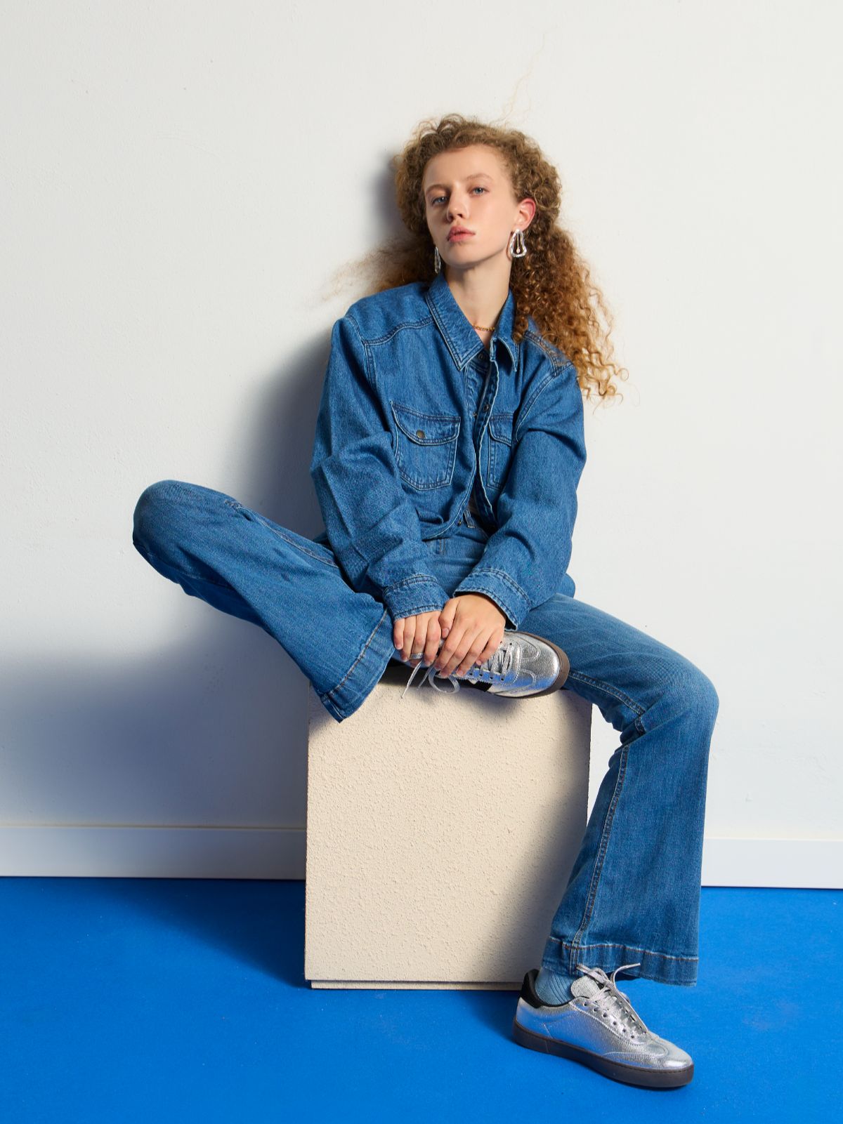 Jeans Corte Flare Trumpet Azul