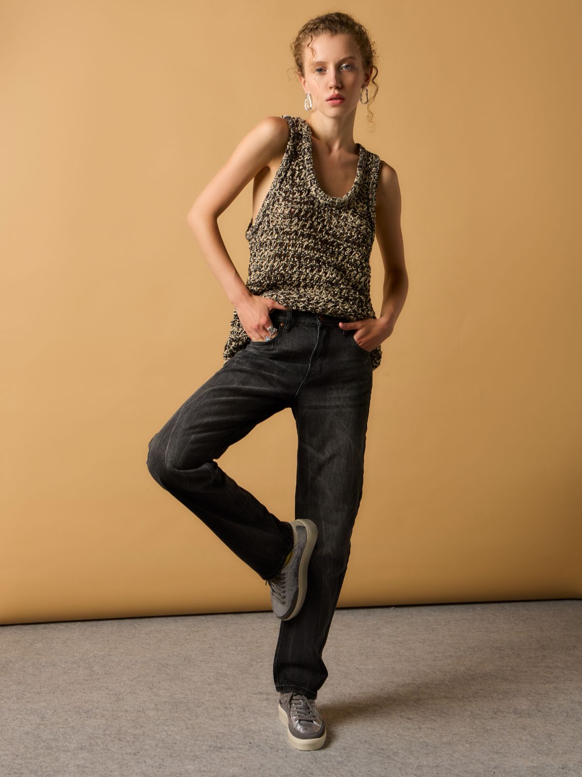 Jeans Corte Relax Negro